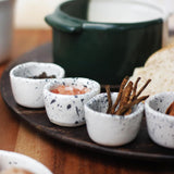 roro Ceramic Stoneware Mini Pinch Bowls Set of 6, Hand-Molded Artisanal Glossy Speckled White, Salt Pepper Spices and Seasoning - Cute and Elegant Kitchen Addition