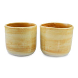 roro Handmade Ceramic Sipper Cups, Natural Clay Base (Set of 2)
