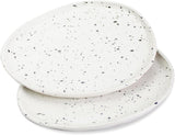 roro Handmade Ceramic Appetizer Plates, Set of 2, 6 Inches, Dark Speckled Accents