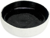 roro 12-Inch Ceramic Centerpiece Bowl, Rustic White and Glossy Black-White Speckled