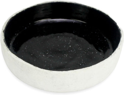 roro 12-Inch Ceramic Centerpiece Bowl, Rustic White and Glossy Black-White Speckled