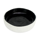 roro 12-Inch Ceramic Centerpiece Bowl, Rustic White and Glossy Black-White Speckled