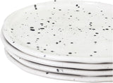 roro Ceramic Canape Plates (5.5 inch Set of 4, Egg White Speckled)