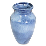 Roro Ceramic Classic Vase, 7.5 Inch, Glossy Reactive Blue Glaze, Modern Home Decor