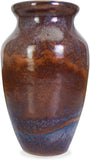 RoRo Handmade 7.5 Inch Ceramic Brown Reactive Vase, Classic Shape