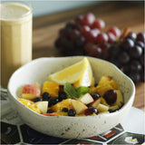 roro Handmade Speckled Ceramic Pasta Bowls Set of 2 in Lunar Speckled White - 8" Hand-Molded Modern Rustic Minimalist | Microwave, Oven & Dishwasher Safe | Ideal for Pasta, Dinner, Salads