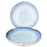 roro Handmade Ceramic Stoneware Appetizer Plates with Rustic Motif, 7 Inch Set of 2 for Appetizers