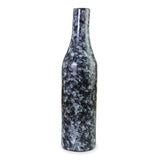 roro 10.5-Inch Modern Contemporary Handmade Ceramic Bottle-Shaped Vase - Black Granite Finish, Ceramic Vase for Living Room, Bedroom, Display, and Stem Flower Arrangements