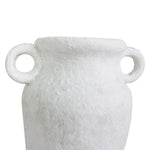 Roro Ceramic Vase with Handles, 7.5 Inches, Modern Rustic White, Freestanding