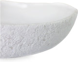 Ceramic Stoneware Hand-Molded Rustics Bowl, White color Set of 2
