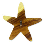 roro Handcarved Wood Starfish Wall Hanging: Natural Brown, Beach-Themed Coastal Decor - Perfect Ornament for Seaside Vibes and Maritime Home Accent