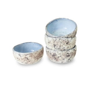 3.5 Inch Handmade Coral Stoneware Sauce Bowls - Set of 4