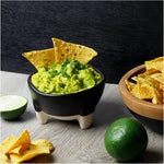 roro Ceramic Stoneware Handmade Matte Black Molcajete Sauce | Salsa Guacamole Bowls, Set of 2