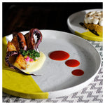 roro 10.5 Two-Tone Lemon Yellow Ceramic Plates with Lipped Edge (Set of 2) – Handmade Stoneware, Microwave and Dishwasher Safe, Dinner Plate Set