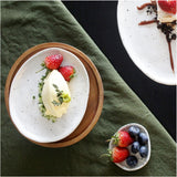 roro Ceramic Canape Plates (5.5 inch Set of 4, Egg White Speckled)