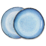 roro Modern Rustic Handmade Ceramic Stoneware, Reactive Rough Edge Coral Plate, 10.5 Inch