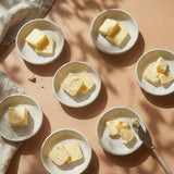 RoRo Glossy White Ceramic Butter Bowl with Speckled Design, 3 inches