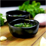 roro Stylish Ceramic Stoneware Hand-Molded Matte Black Sauce and Condiment Bowls, Set of 4