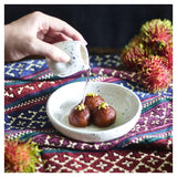 roro 5 Inch Handmade Ceramic Small Bowl, Glossy White Speckled