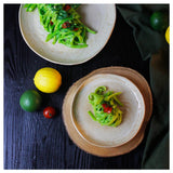roro Ceramic Stoneware Organic Style 7 Inch Brown Sandwich and Dinner Plates, Set of 2