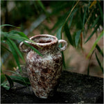 ﻿﻿﻿roro Rustic Brown Ceramic Antique Style Vase with Ear, 7 inch
