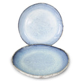roro Modern Rustic Handmade Ceramic Stoneware, Reactive Rough Edge Coral Plate, 10.5 Inch