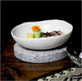 Ceramic Stoneware Hand-Molded Rustics Bowl, White color Set of 2