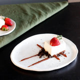 roro Handmade Ceramic Appetizer Plates, Set of 2, 6 Inches, Dark Speckled Accents