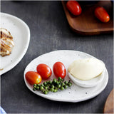 roro Ceramic Canape Plates (5.5 inch Set of 4, Egg White Speckled)