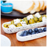 roro Ceramic Stoneware Speckled Spotted Olive Trays - Set of 2