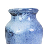 Roro Ceramic Classic Vase, 7.5 Inch, Glossy Reactive Blue Glaze, Modern Home Decor