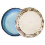 roro Modern Rustic Handmade Ceramic Stoneware, Reactive Rough Edge Coral Plate, 10.5 Inch