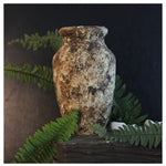 roro Handmade Rustic 7-Inch Brown Rustic Ceramic Vase - Antique Indoor Outdoor with an Elegant Classic -Shaped Design