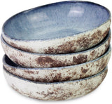 5 Inch Handmade Ceramic Small Bowl, Rustic Coral, Set of 4