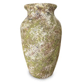 roro Hand-Crafted Green Mossy Classical Asian Antiquity Matte Inspired Ceramic Stoneware Vase