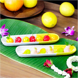 roro Ceramic Stoneware Lemon Yellow Serving Tray Set of 2, 9 Inches, Microwave and Dishwasher Safe