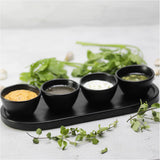 roro Handmade Matte Black Ceramic Conical Sauce Bowls - 3 Ounce, Set of 4, Elegant Artisan Crafted Dishes for Dips, Spices, and Condiments, Lead-Free and Cadmium-Free