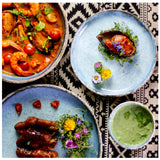 roro Handmade Ceramic Stoneware Appetizer Plates with Rustic Motif, 7 Inch Set of 2 for Appetizers