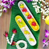 roro Ceramic Stoneware Lemon Yellow Serving Tray Set of 2, 9 Inches, Microwave and Dishwasher Safe