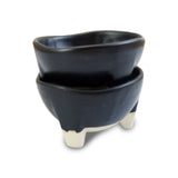 roro Ceramic Stoneware Handmade Matte Black Molcajete Sauce | Salsa Guacamole Bowls, Set of 2