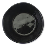 roro Handmade Glossy Black Wavetop Ceramic Canape & Sauce Bowls - 3.5 Inch Bowls Set of 2