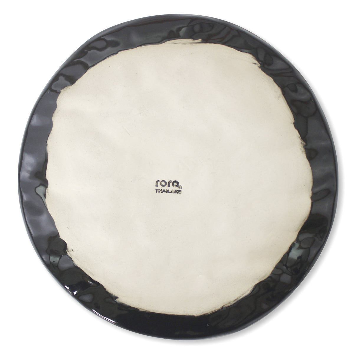 Roro Shell Plate roro Handmade Glossy Black Wavetop Ceramic Appetizer Plate for Tapas,