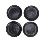 roro 5-Inch Semi Matte Black Small Canape Plates (Set of 4), Microwave, Oven, Dishwasher Safe Ceramic Plates, Small Serving Plates, Small Ceramic Appetizer Plates