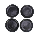 roro 5-Inch Semi Matte Black Small Canape Plates (Set of 4), Microwave, Oven, Dishwasher Safe Ceramic Plates, Small Serving Plates, Small Ceramic Appetizer Plates