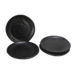 roro 5-Inch Semi Matte Black Small Canape Plates (Set of 4), Microwave, Oven, Dishwasher Safe Ceramic Plates, Small Serving Plates, Small Ceramic Appetizer Plates