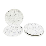 roro Ceramic Canape Plates, Set of 4, Matte White with Dark Speckles, Handmade, Hand-Glazed, Non-Toxic, 5 Inches Wide