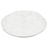 roro Artisanal Handnade Glossy White Speckled Spotted Dinner Plates - Set of 2