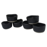 roro 2 Inch Handmade Ceramic Pinch Bowls in Semi-Matte Black, Set of 6, Versatile Stoneware for Spices, Condiments, Appetizers, Finger Food Serving