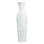 roro Handmade Rustic 12-inch Rustic White Classic Antique Ceramic Tall Vase - Timeless Elegance for Your Home Decor