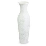 roro Handmade Rustic 12-inch Rustic White Classic Antique Ceramic Tall Vase - Timeless Elegance for Your Home Decor